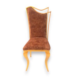 Chair for Event & Wedding function, Banquet Hall, Marriage Hall & Other Commercial Use in Golden Polish with Printed Velvet Seat (Model-1207)