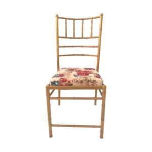 Chair for Tent & Wedding function, Banquet Hall, Marriage Hall & Other Commercial Use in Golden Polish & Knitting fabric Seat (Model-1209)