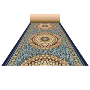 Non Woven Digital 3D & 5D Wedding Carpets, Marriage Hall, Events, Exhibitions, & other Commercial use  (Design-2418-Blue) Size-5 Feet & 10 Feet, Length-45MTR