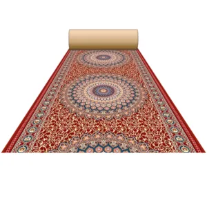 Non Woven Digital 3D & 5D Wedding Carpets, Marriage Hall, Events, Exhibitions, & other Commercial use  (Design-2418-Red) Size-5 Feet & 10 Feet, Length-45MTR