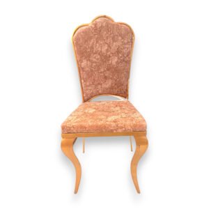 Chair for Event & Wedding function, Banquet Hall, Marriage Hall & other Commercial Use in Golden Polish with Print Velvet (Model-1204)