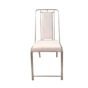 Chair for Tent & Wedding function, Banquet Hall, Marriage Hall & Other Commercial Use in Steel Polish & White Rexin Seat (Model-1213)