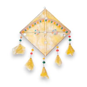 Enchanting Yellow Decorative Kite Wall Hanging for Haldi-Mehandi, Weddings & Festive Decor (Patang Hanging-3)