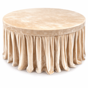 Round Velvet Table Cover with Pleated Skirt (190 GSM) - Chandan use in Hotels, Banquet, Weddings, Events, Dhaba, Restaurents, etc.