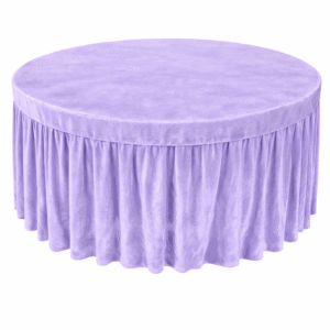 Round Velvet Table Cover with Pleated Skirt (190 GSM) - Levendar use in Hotels, Banquet, Weddings, Events, Dhaba, Restaurents, etc.