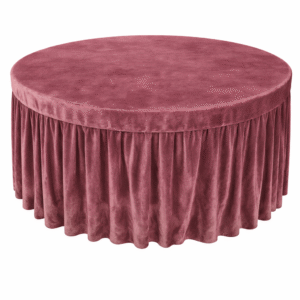 Round Velvet Table Cover with Pleated Skirt (190 GSM) – Pyazi use in Hotels, Banquet, Weddings, Events, Dhaba, Restaurents, etc.