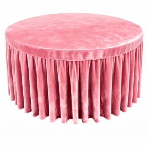 Round Velvet Table Cover with Pleated Skirt (190 GSM) – Rosy use in Hotels, Banquet, Weddings, Events, Dhaba, Restaurents, etc.