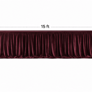 Table Front Cover Velvet (190 GSM) – Sider-15 – Burgandy (15ft x 2.5ft) use in Hotels, Banquet, Weddings, Events, Dhaba, Restaurents, etc.