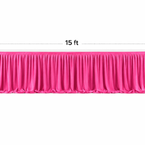 Table Front Cover Velvet (190 GSM) – Sider-15 – DL Pink (15ft x 2.5ft) use in Hotels, Banquet, Weddings, Events, Dhaba, Restaurents, etc.