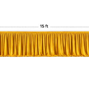Table Front Cover Velvet (190 GSM) – Sider-15 – Golden (15ft x 2.5ft) use in Hotels, Banquet, Weddings, Events, Dhaba, Restaurents, etc.