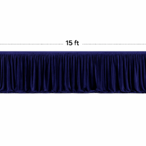 Table Front Cover Velvet (190 GSM) – Sider-15 – Navy Blue (15ft x 2.5ft) use in Hotels, Banquet, Weddings, Events, Dhaba, Restaurents, etc.