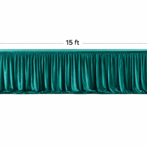 Table Front Cover Velvet (190 GSM) – Sider-15 – Rama-Green (15ft x 2.5ft) use in Hotels, Banquet, Weddings, Events, Dhaba, Restaurents, etc.