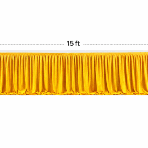 Table Front Cover Velvet (190 GSM) – Sider-15 – Yellow (15ft x 2.5ft) use in Hotels, Banquet, Weddings, Events, Dhaba, Restaurents, etc.