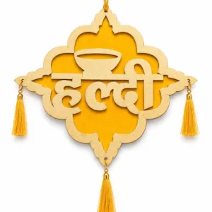 Haldi Decorative Hanging (MDF) use for events, weddings and haldi and mehdi cermony
